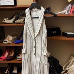 Gray and Off White Jump Suit